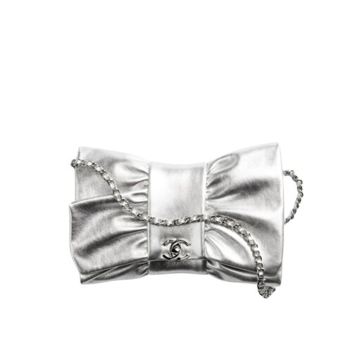 Chanel Clutch Metallic And Silver Metal In Silver 24Cm As5129 B17655 Nzk51