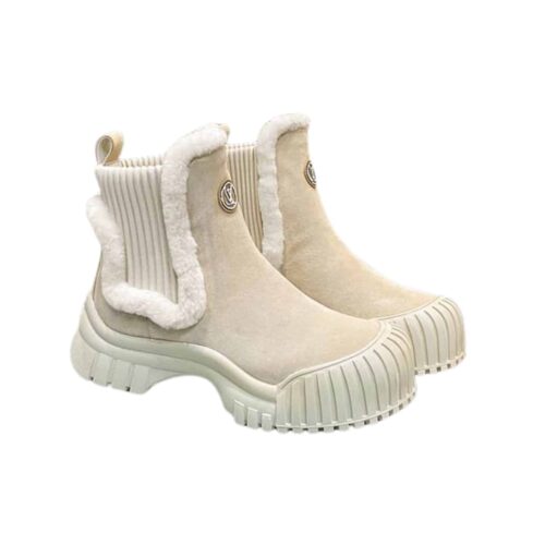 Louis Vuitton Ruby Flat Boots Suede Calfskin And Shearling Beige 1Agwgb