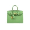 Hermes Birkin B25 Togo Leather Gold-Tone Hardware Handbag Grenat Green 20cm