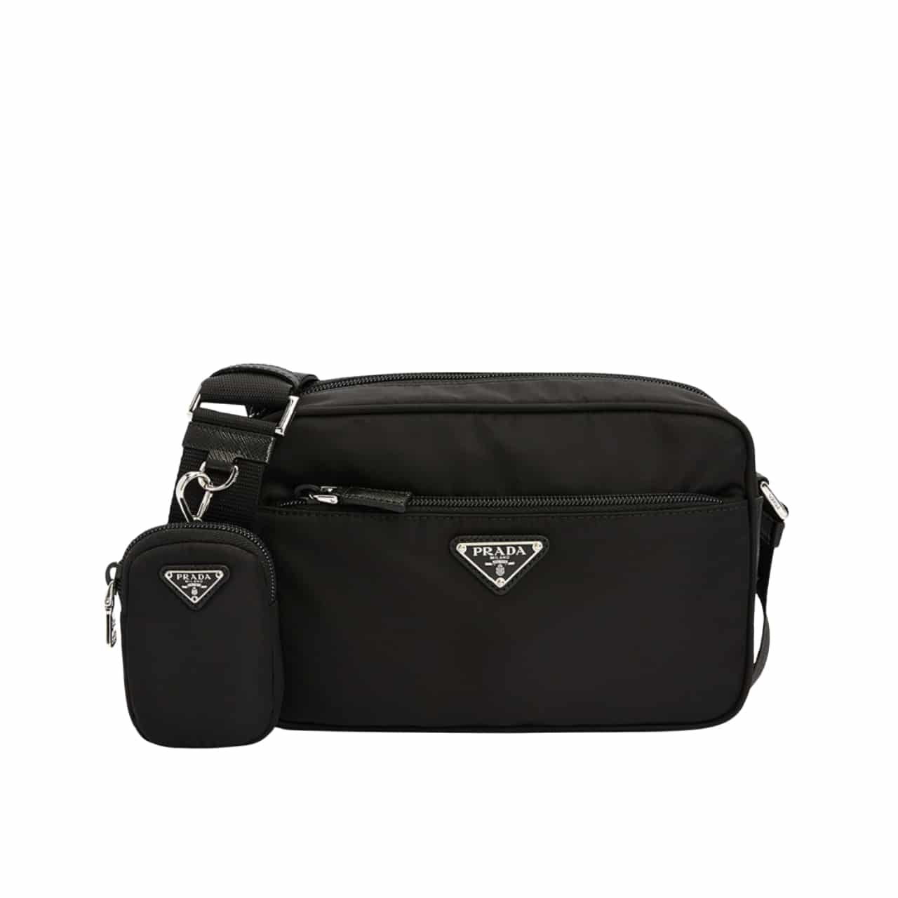 Prada Re Nylon Shoulder Bag Black 23Cm 1BC167 RV44 F0002 V B1M