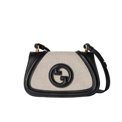 Gucci Blondie Mini Canvas Leather Shoulder Bag White And Black 22Cm 815700 Haakf 2546