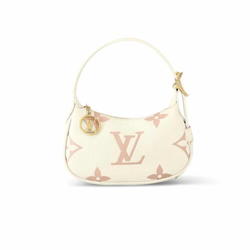 Louis Vuitton Mini Moon Monogram Empreinte Shoulder Bag White Pink 21Cm M24108