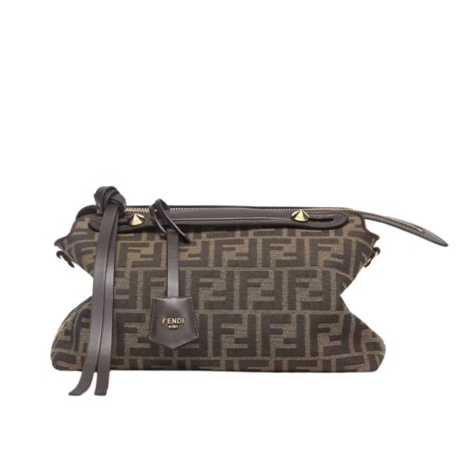 Fendi By The Way Medium FF Jacquard Fabric Boston Bag Brown 27Cm 8BL155AFPMF1GL7
