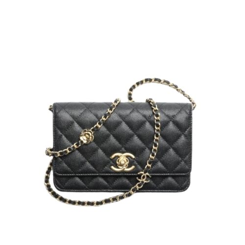 Chanel Wallet On Chain Small Grained Leather Crossbody Bag Black 19cm AP3580 B14320 94305