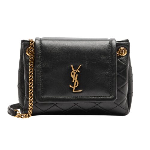 Saint Laurent Nolita Mini Quilted Leather Chain Bag Black 18cm 6727381el071000