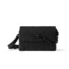 Louis Vuitton Steamer Monogram Leather Wearable Wallet Black 17Cm M81746