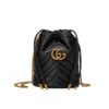 Gucci GG Marmont Mini Matelasse Leather Bucket Bag Black 16Cm ‎575163 Dtdrt 1000