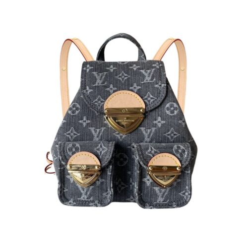 Louis Vuitton Venice Small Monogram Denim Backpack Black 24cm