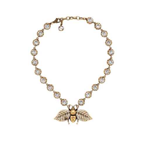 Gucci Bee Crystals Necklace Gold ‎629989 J1d50 8062