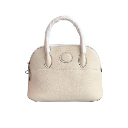 Hermes Bolide Taurillon Clemence Handbag Blanc 27Cm