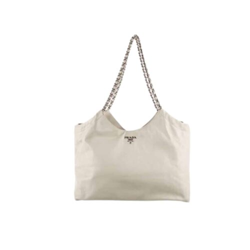Prada Soft Leather Tote Bag White 38Cm