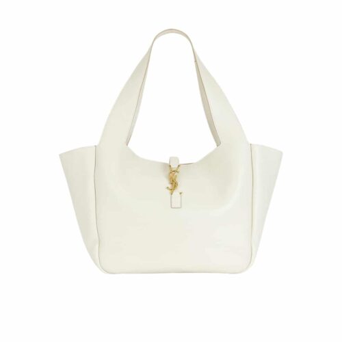 Saint Laurent Le 5 À 7 Bea In Grained Leather Shoulder Bag White 50Cm 763435Aaddg