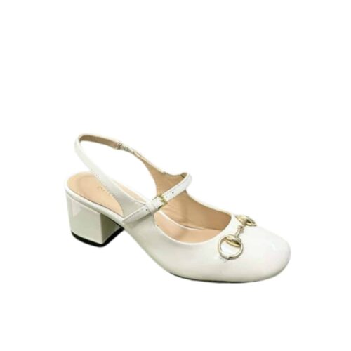 Gucci Women's Horsebit Leather Pump White