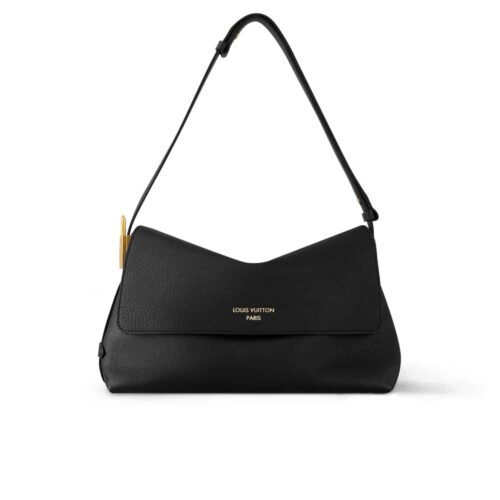 Louis Vuitton Low Key Leather Messenger Bag Black 30cm M13148