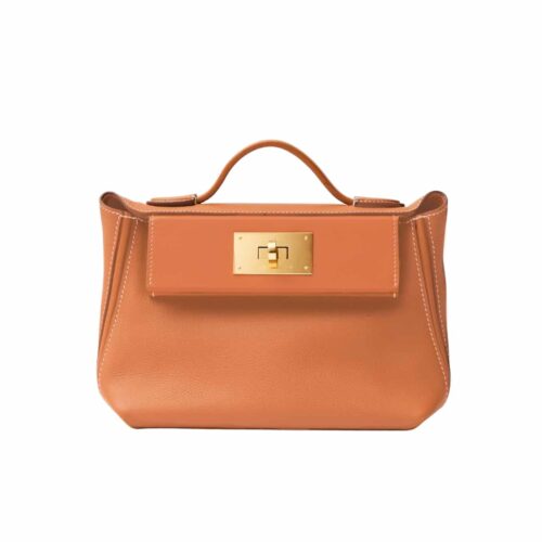 Hermès Kelly 24/24 Gold Hardware Evercolor Handbag Gold 21Cm