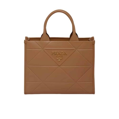 Prada Symbole Small Leather HandBag Bag Caramel 28Cm 1ba379 Ask F03oe V Oco