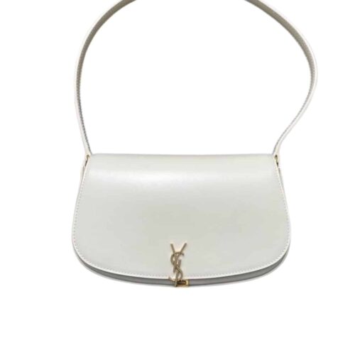 Saint Laurent Voltaire Mini Box Leather Shoulder Bag White 17Cm 