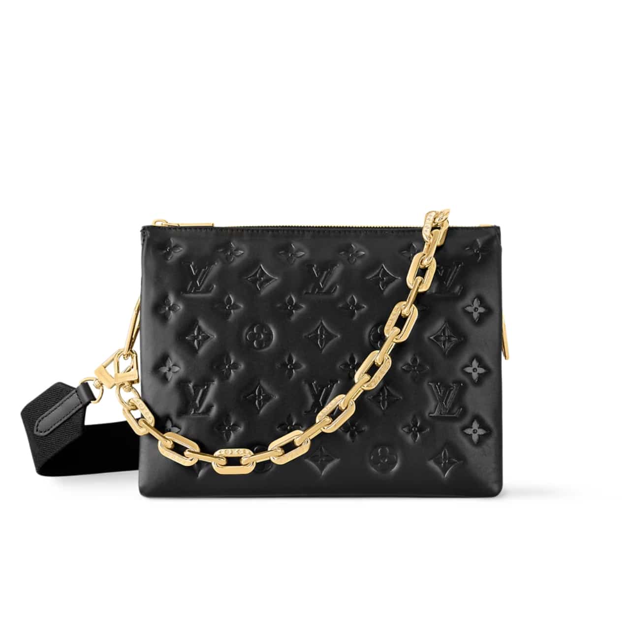 Louis Vuitton Coussin PM Monogram Embossed Shoulder Bag Black 26Cm M21260