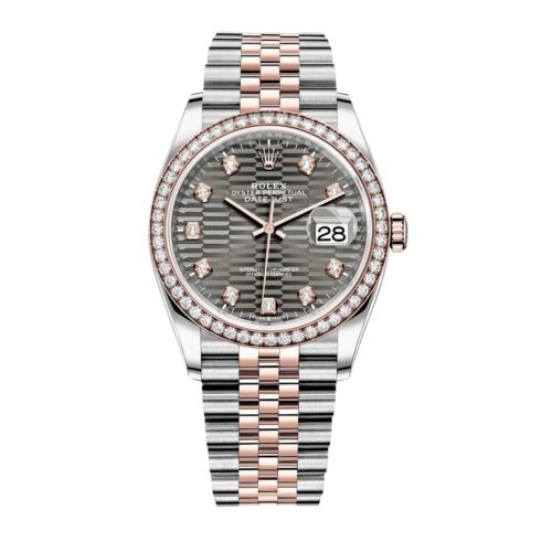 Rolex Datejust 36 Oyster Oystersteel Everose Gold And Bright Black 36Mm 126281Rbr Slflmdj