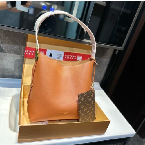 Alternative view of Louis Vuitton Low Key Hobo MM Leather Shoulder Bag Cognac 31Cm M24974