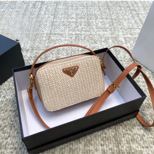 Alternative view of Prada Crochet And Leather Pouch Bag Natural 18Cm 1Nr025 2Cyc F0018