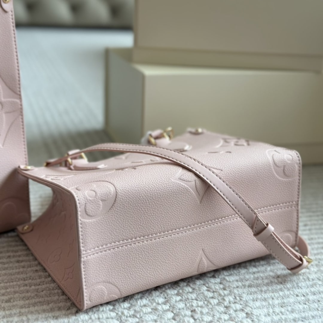 Louis Vuitton Onthego PM Monogram Empreinte Tote Bag Pink Opale 25Cm M47135 - Image 3