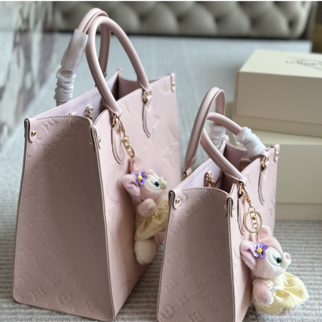 Louis Vuitton Onthego PM Monogram Empreinte Tote Bag Pink Opale 25Cm M47135 - Image 5