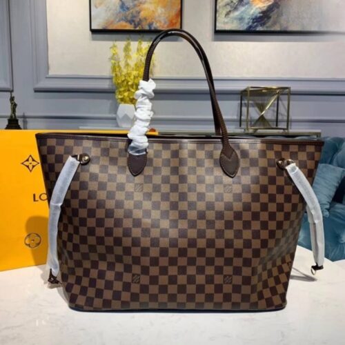 Alternative view of Louis Vuitton Neverfull GM Damier Ebene Tote Bag Cerise Red 39cm N40597