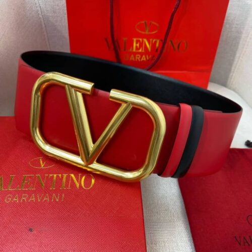 Alternative view of Valentino Garavani Reversible VLogo Signature Belt In Red 40mm 6W2T0S11ZFR 0SM