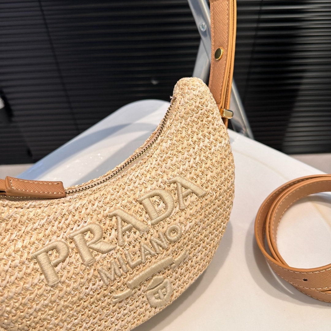 Prada Arqué Crochet Shoulder Bag Natural 22Cm 1Bc194 2M2T F0018 V Ouo - Image 7