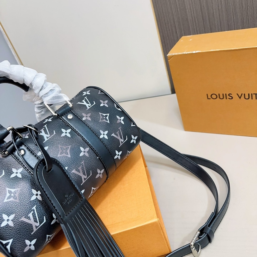 Louis Vuitton Keepall Bandoulière 25 Monogram Brushed Handbag Black 25Cm M11595 - Image 5