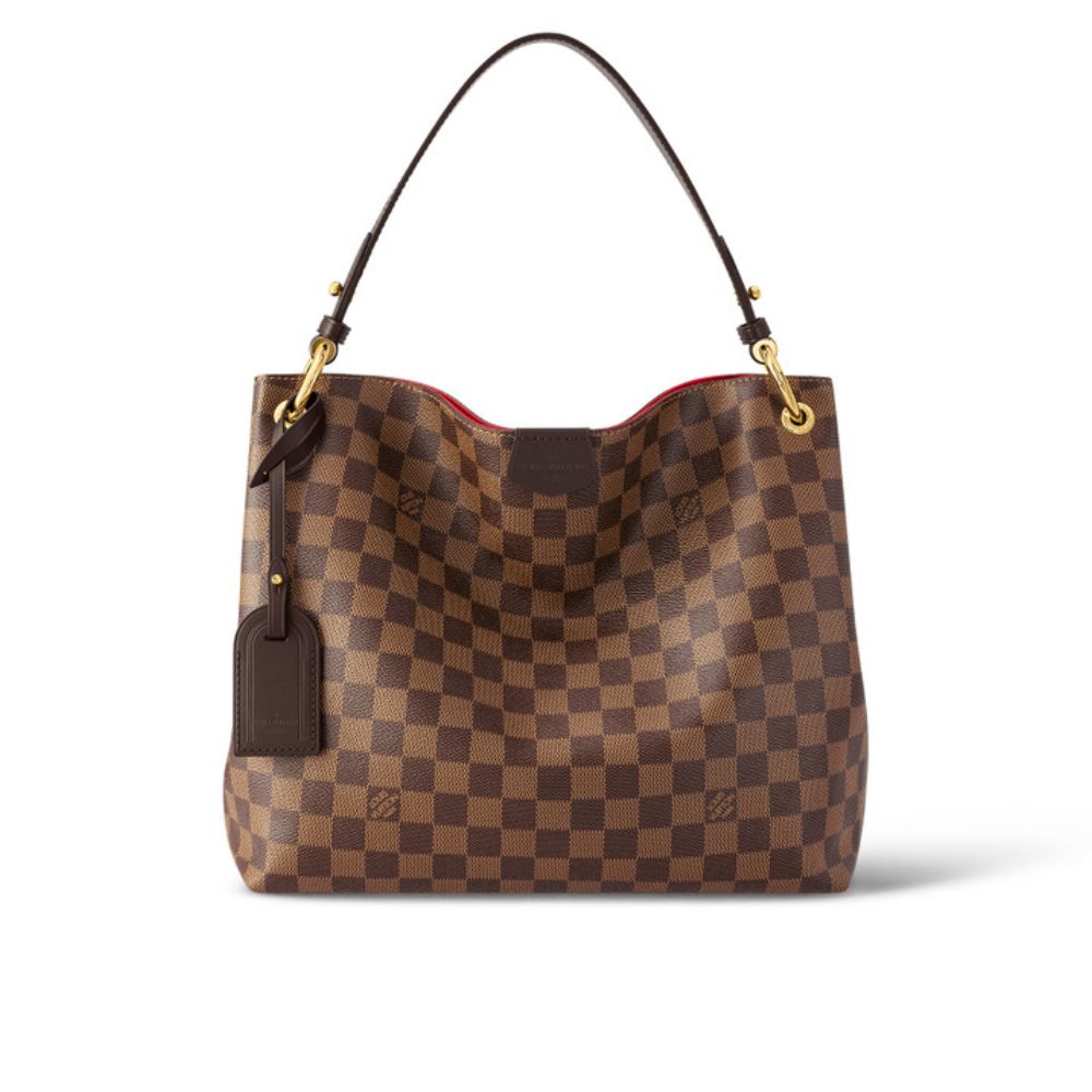 Louis Vuitton Graceful PM Damier Ebene Hobo Bag Brown Red 35cm N44044