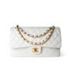 Chanel Classic Medium Smooth Leather Flap Bag White 25cm A01112 Y33352 10601
