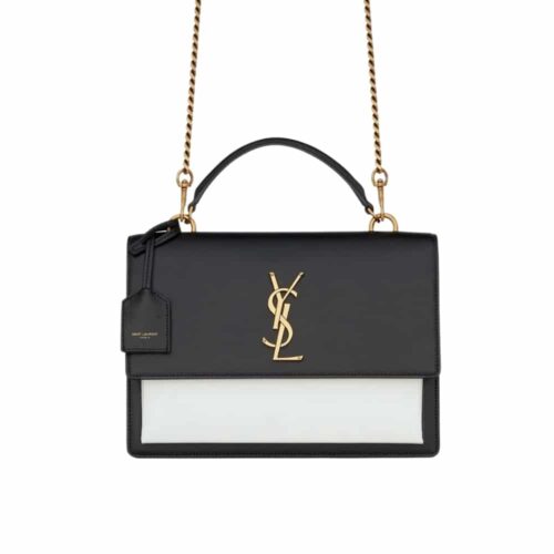 Saint Laurent Sunset Medium Smooth Leather Crossbody Bag Black 22Cm 634723 D4267 1031