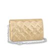 Louis Vuitton Pochette Coussin Monogram Embossed Crossbody Bag Gold 20Cm M80999
