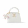 Louis Vuitton Capucines Mini Grained Leather Handle Bag Snow White 21Cm M21416