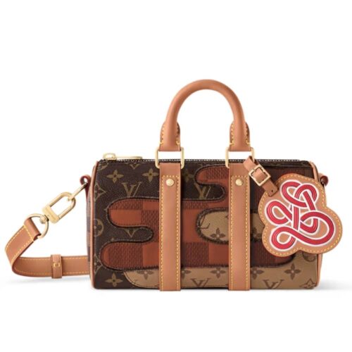 Louis Vuitton Keepall Bandoulière 25 Monogram Canvas Top Handle Bag Brown 25cm M15428
