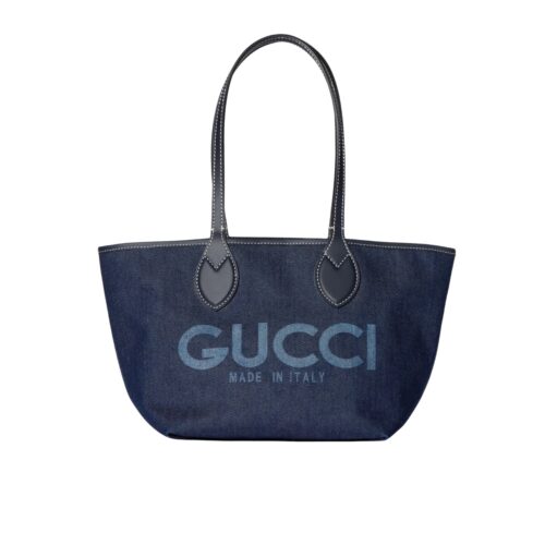 Gucci Totissima Medium Reversible GG Supreme Canvas And Denim Tote Bag Dark Blue 30Cm 820481 FAD3J 8441