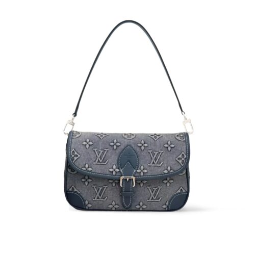 Louis Vuitton Diane Monogram Denim Shoulder Bag Blue 24cm