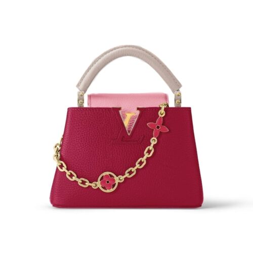 Louis Vuitton Capucines BB Leather Handbag Dark Pink 27Cm M20845