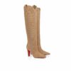 Christian Louboutin Santia Botta Suede Knee High Boots Lionne Brown 3240899F486