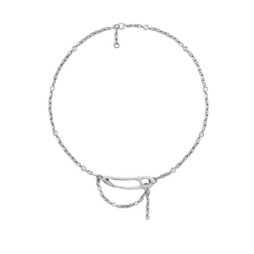 Hermes Chaine Dancre Punk Necklace Silver