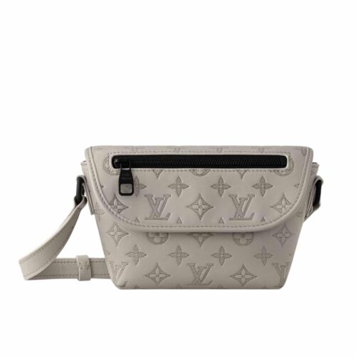 Louis Vuitton Pulse Wearable Wallet Monogram Shadow Leather Shoulder Bag Sand 22cm M14794