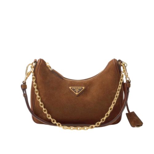 Prada Re Edition Mini Suede Shoulder Bag Dark Brown 28Cm 1Bc204 2C4S F0324 V Qoo
