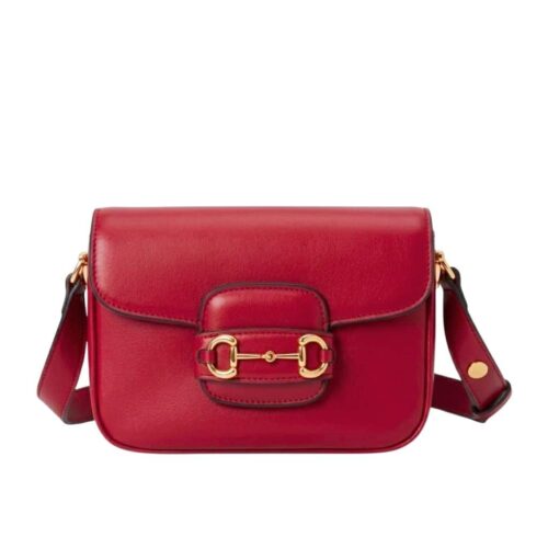 Gucci Horsebit 1955 Mini Leather Shoulder Bag Red 19Cm