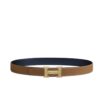 Hermes H Guillochee Belt Buckle And Reversible Leather Strap Gold Brown 32mm H064540CC06