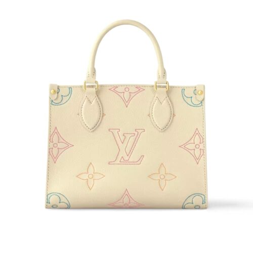 Louis Vuitton Onthego PM Monogram Pattern Tote Bag Beige 25Cm M46629