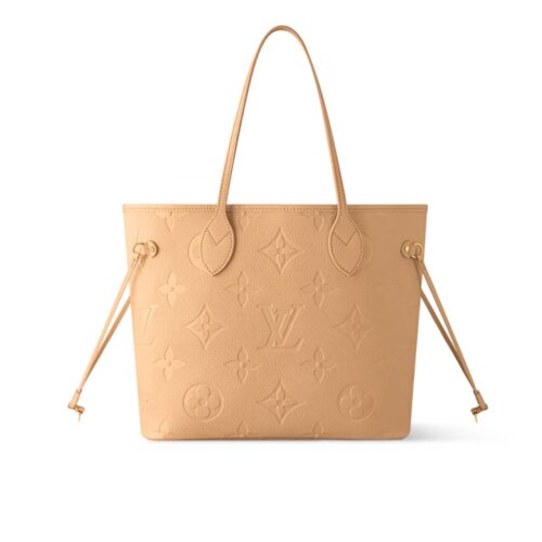 Louis Vuitton Neverfull MM Monogram Empreinte Leather Sand 31Cm M14319