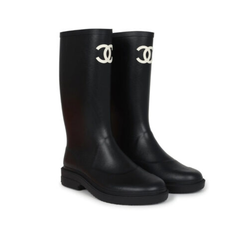 Chanel Rubber Rain Boots Black G39620 X56326 94305