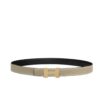 Hermes Constance Guillochee Belt Buckle And Reversible Leather Strap 32 Mm Gold Gray H075396Cc06